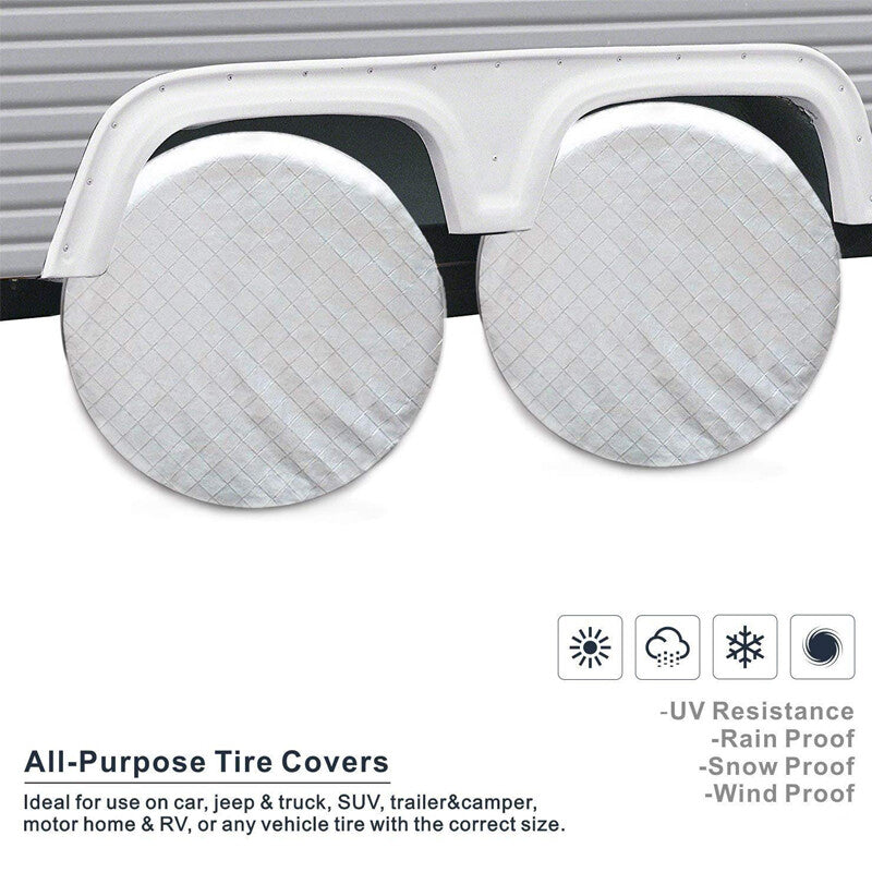 4PCS Wheel Tire Covers For RV Trailer Camper Car Truck SUV 26 to 27'' Dia Valid v