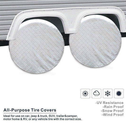 4PCS Wheel Tire Covers For RV Trailer Camper Car Truck SUV 26 to 27'' Dia Valid v
