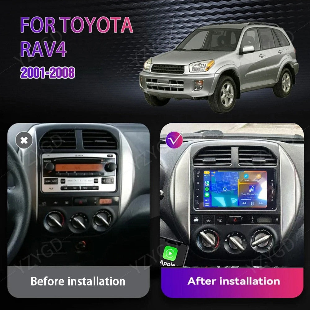 for Toyota RAV4 2001-2008 7 Carplay Android 14 Car Stereo Radio GPS Navi WIFI