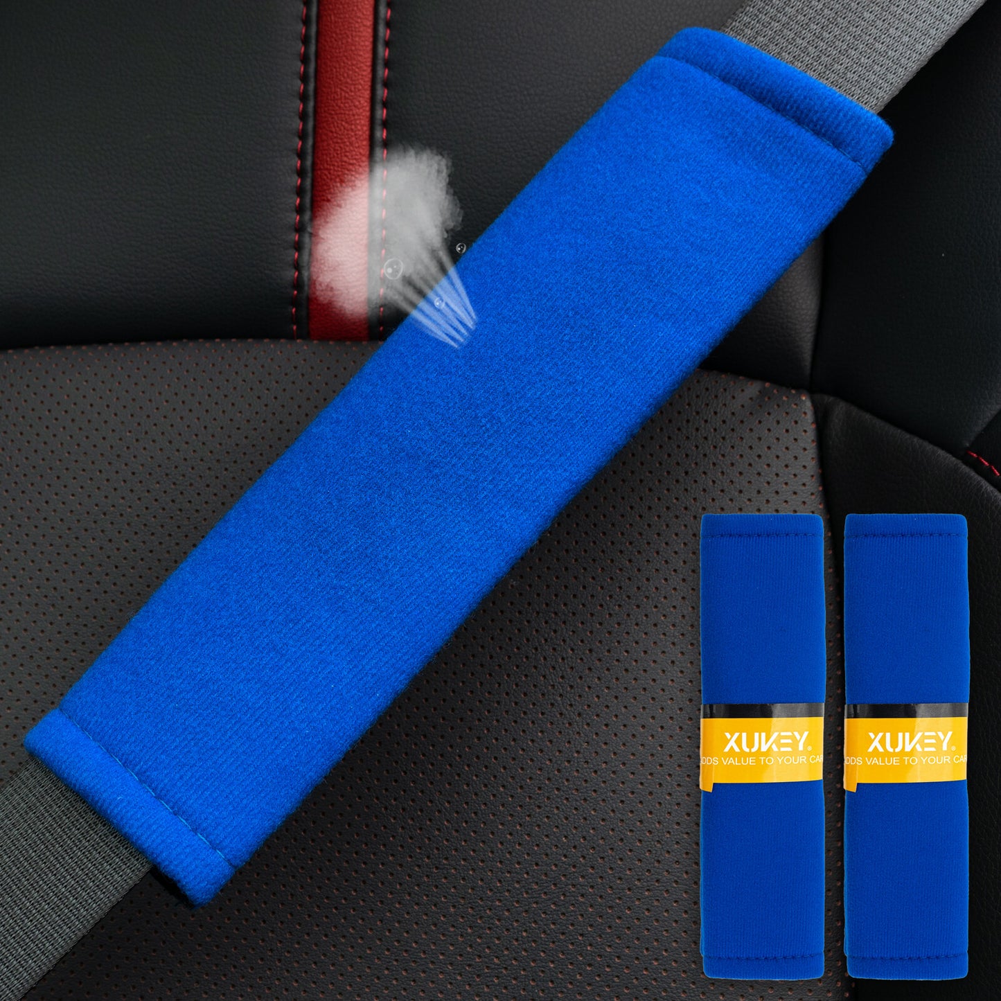 2 St¨¹ck Auto Sicherheitsgurtabdeckung Sicherheitsgurtpolster Gurtschoner Blau Q