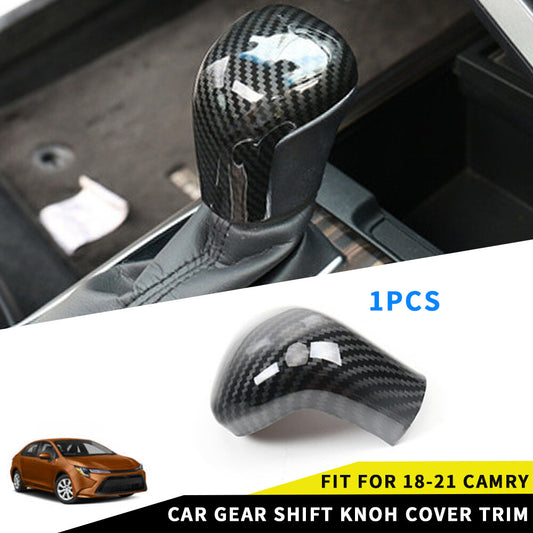 1x Car Shift Knob Cover Trim Fit for 2018 - 2023 for Toyota for Camry Carbon Fiber Style