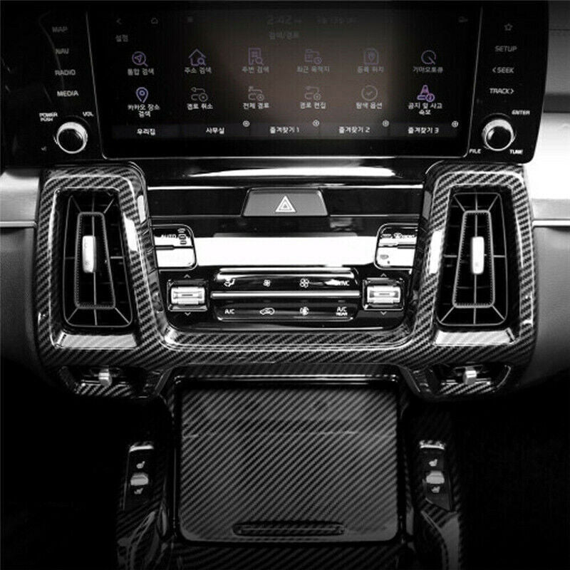 for Kia Sorento 21-23 Carbon Fiber Center Console Air Vent Outlet Panel Trim 1P