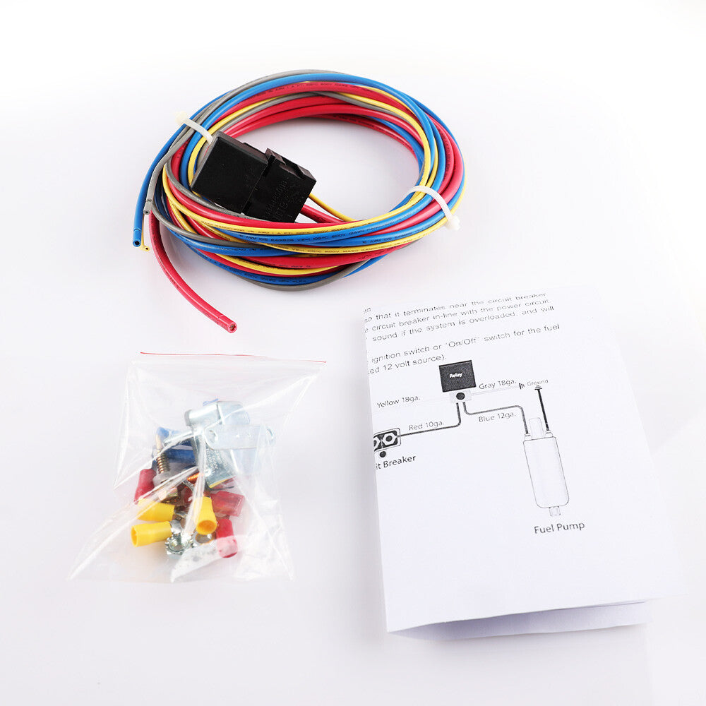 Electric Fuel Pump Relay Wire Harness Kit Bypass 30 AMP For 12V System Universal