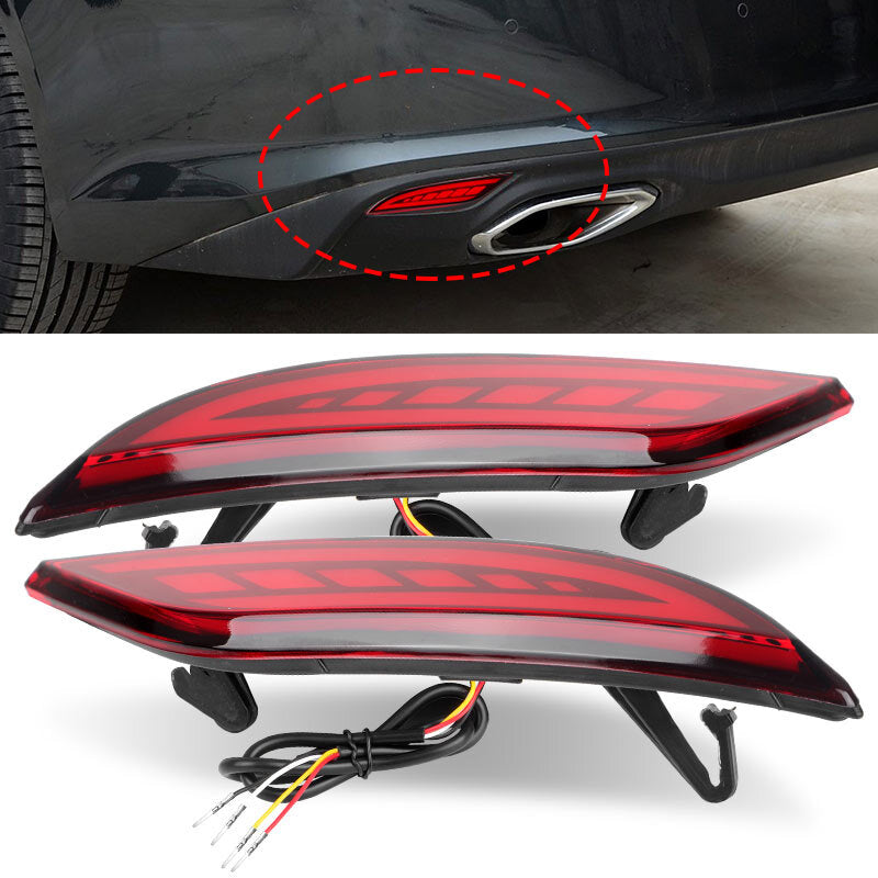 2PCS LED Rear Bumper Reflector Brake Tail Light Lamp for Chevrolet Malibu 16-22