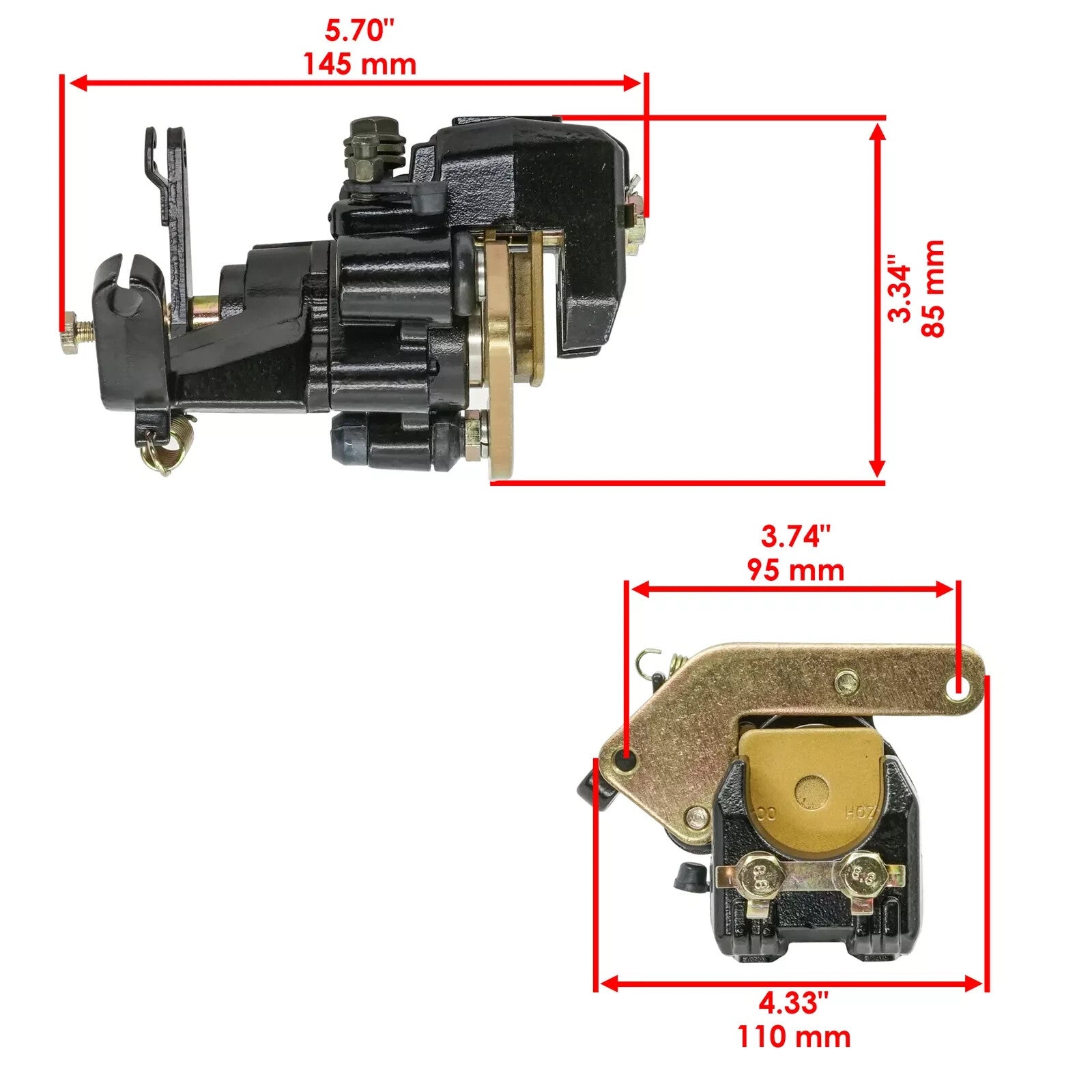Rear Brake Caliper W/Pads for Yamaha 1Uy-2580W-01-00 1Uy-2580W-00-00 Q