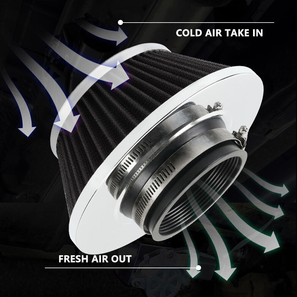 3 76mm High Flow Dry Black Air Filter Cold Air Intake Air Filter Mushroom Head Q