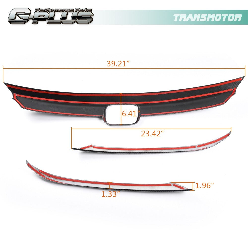 Fits 18-20 for Honda ACCORD carbon fiber front grille headlight mold trim - v
