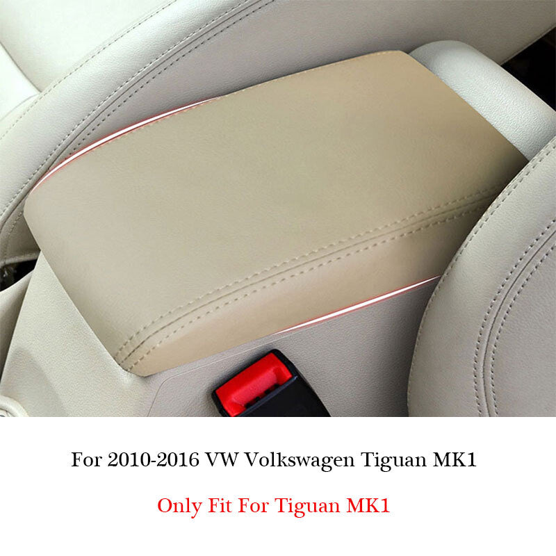 Fit 10-16 for Tiguan MK1 Center Console Armrest Box Protective Cover, Beige - n