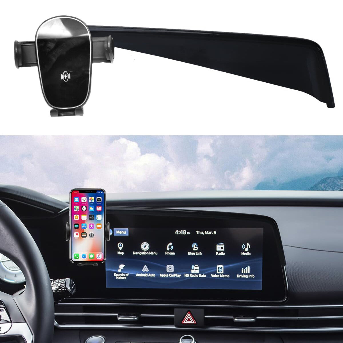 360° Rotating Car Phone Holder for 2021-2024 for Hyundai for Elantra 8 - Accessories n