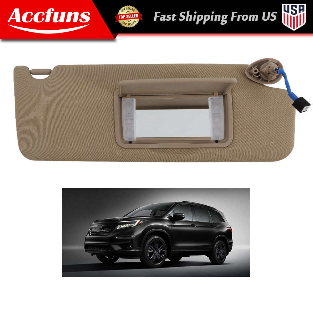 Sun Visor Driver Right Side Beige Plastic Strip Illumination Applicable to 2017-2021 for Honda Pilot- n