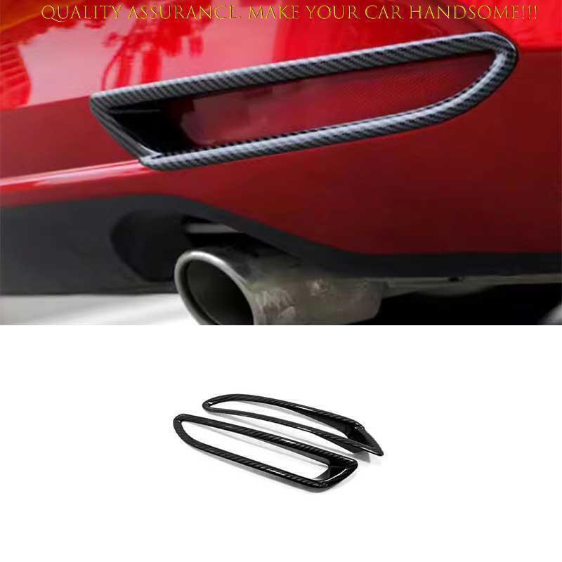 for Mazda 3 Axela 19-23 Carbon Fiber Style Rear Fog Light Frame Moulding Trim 2X