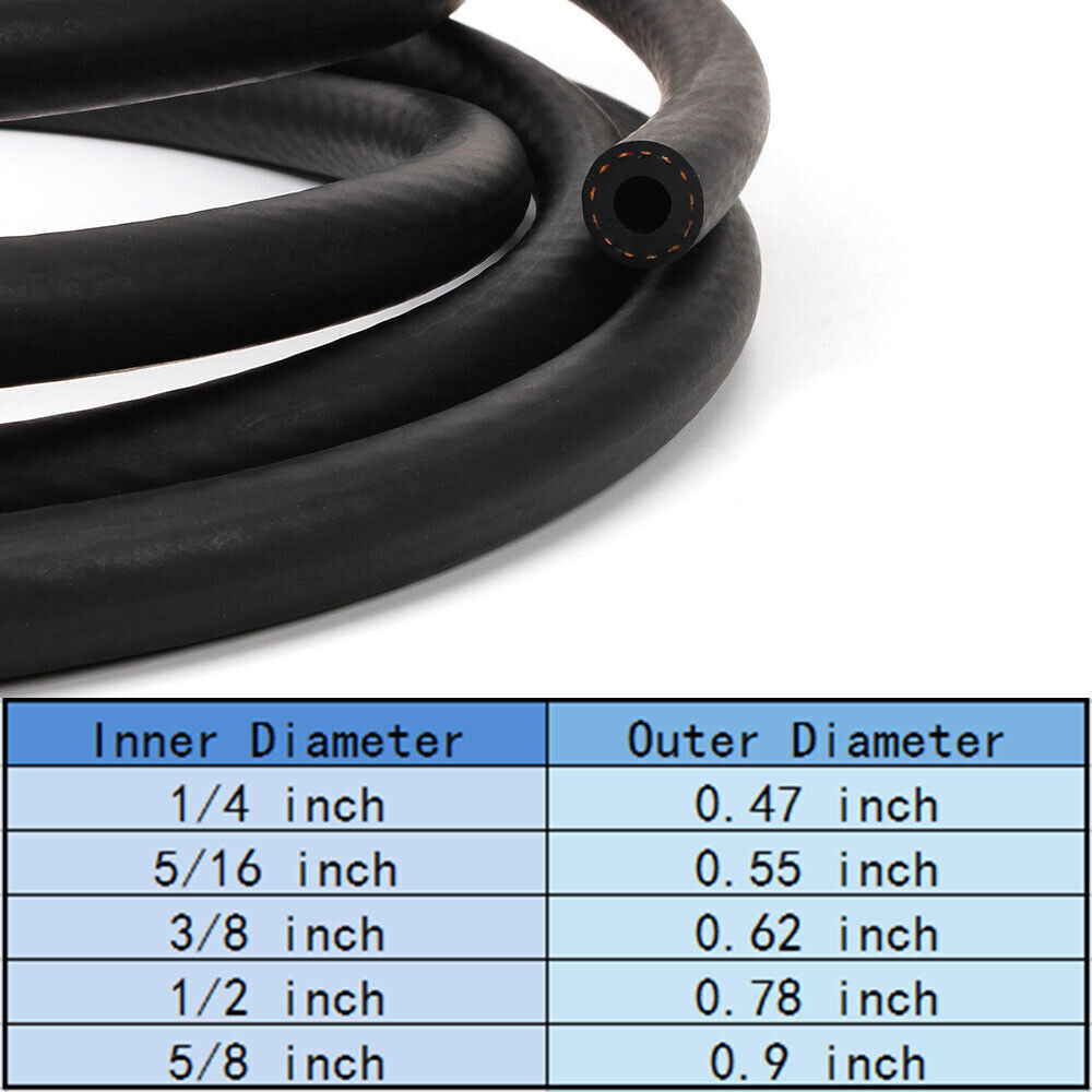 NBR Rubber Fuel Line Hose By Feet Small Engine Diesel Oil Gas Pipe Replacement Q