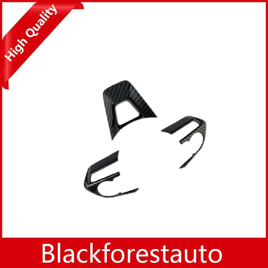 3 Pcs Inner Steering Wheel Cover Trim For 2019 2020 for Toyota RAV4 Carbon Fiber ABS