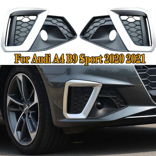 ABS electroplated front bumper fog light protection cover grille suitable for Audi for A4 B9 Sport 2020-2022