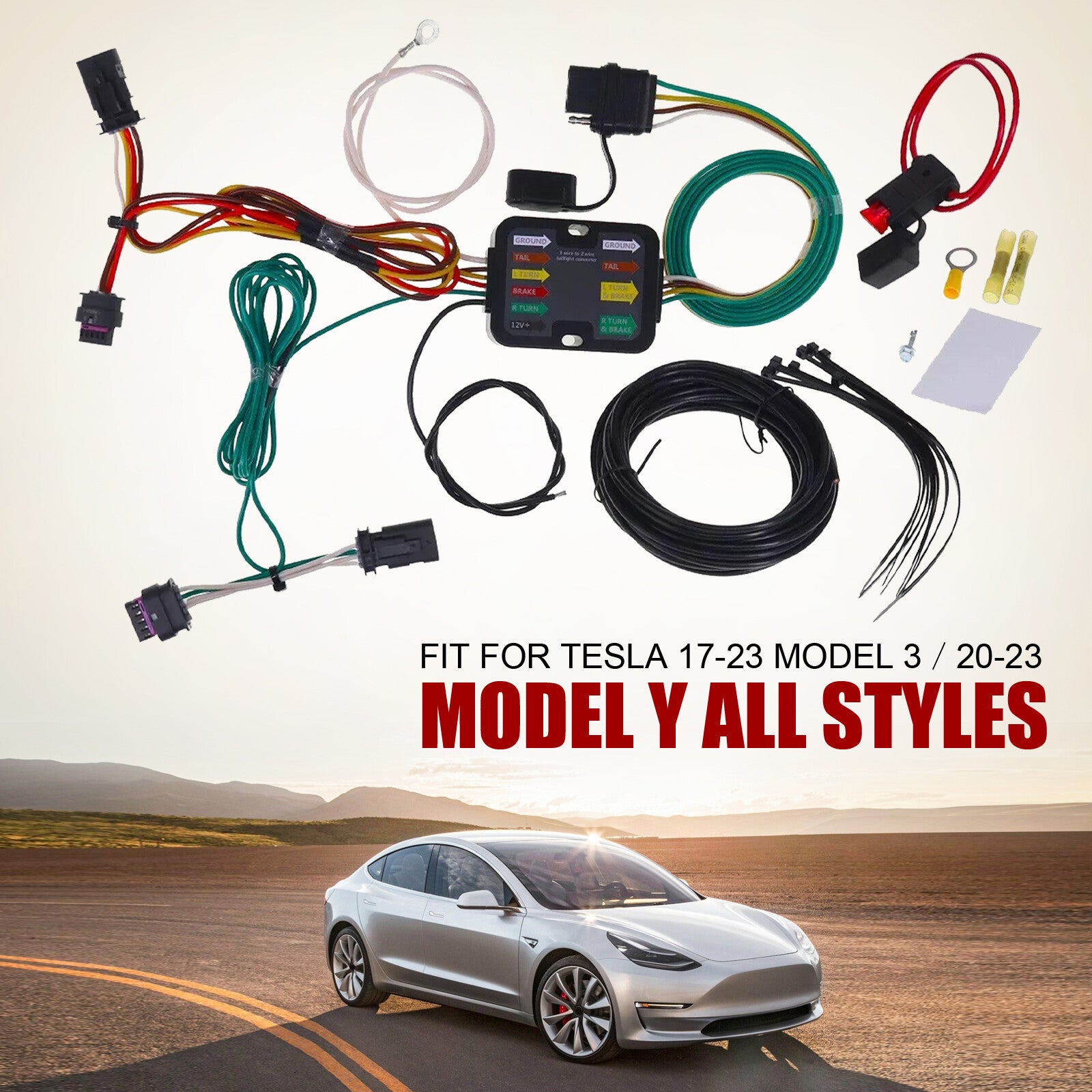 Trailer Wiring Harness Fit for Tesla 17-23 Model 3£¯20-24 for Model Y PlugPlay NEW