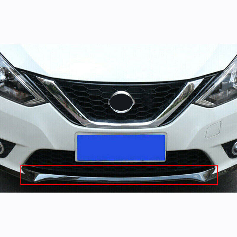 1X Black Steel Front Bumper Lower Strip Guard Trim for Nissan Sentra 2013-2019