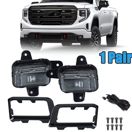 LED Front Fog Light Driving Lamp With Cover Wire for GMC for Sierra 1500 2022-2024