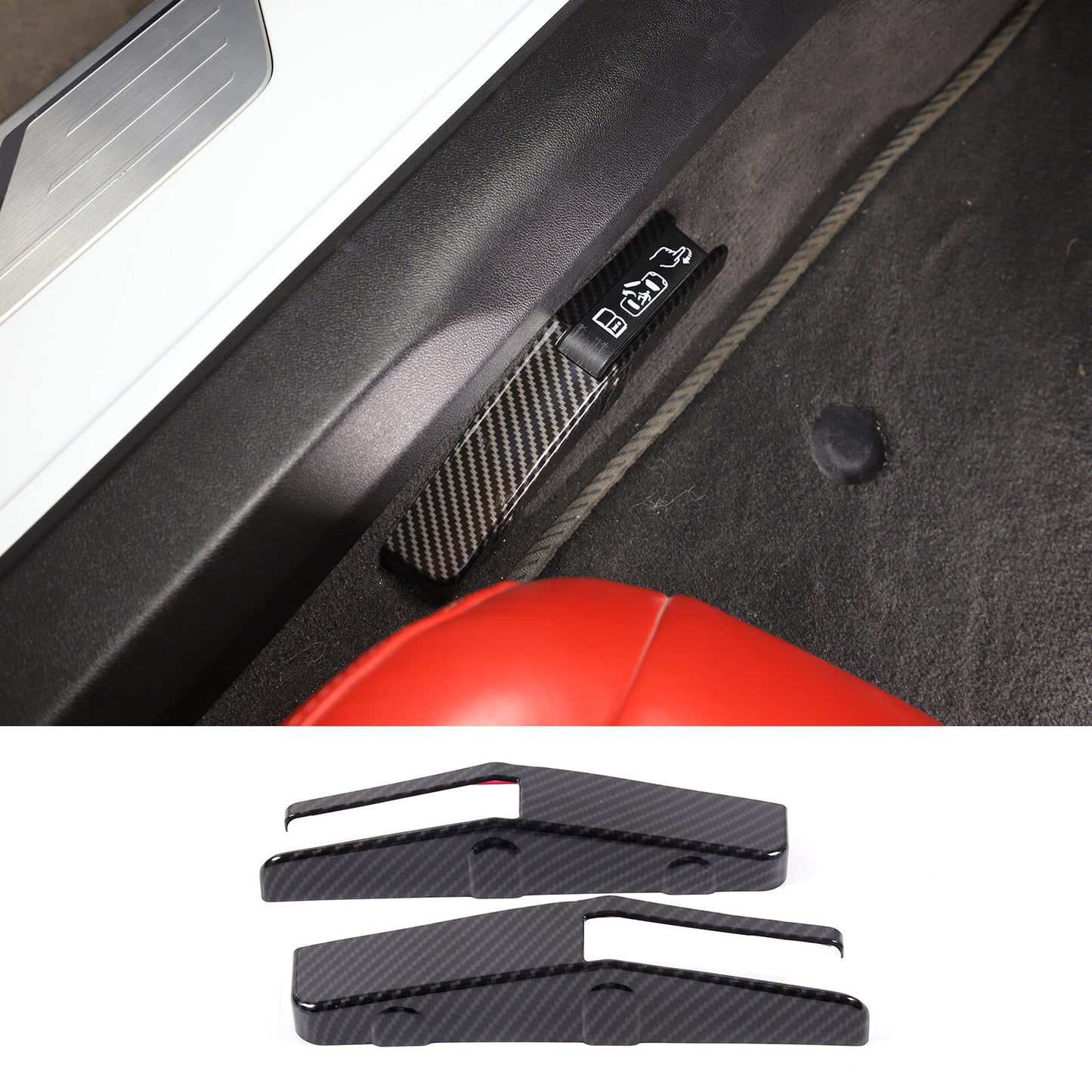 Forced door opening switch cover trim carbon fiber ABS fits 2020-23 for Corvette C8- n