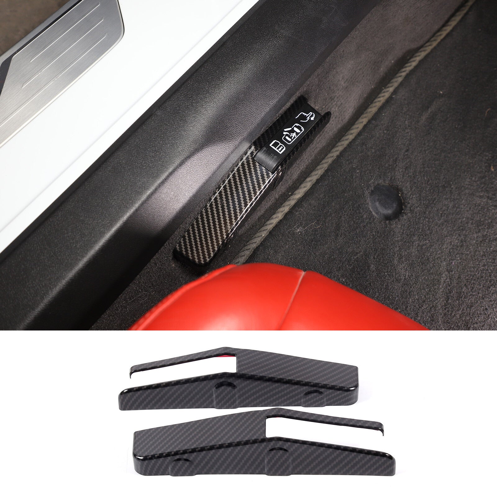 Forced door opening switch cover trim carbon fiber ABS fits 2020-23 for Corvette C8- n