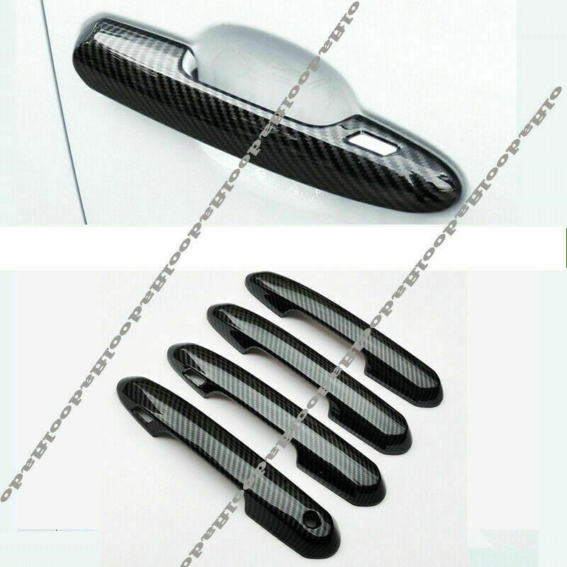 4P Carbon Fiber ABS Side Door Handle Cover Trim for Toyota Highlander 2020-2023
