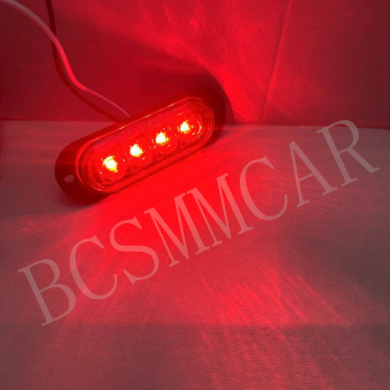 Car Truck LED Ice Bird Lens Edge Lights Sign Lamp Smoked Black Cover Red Light