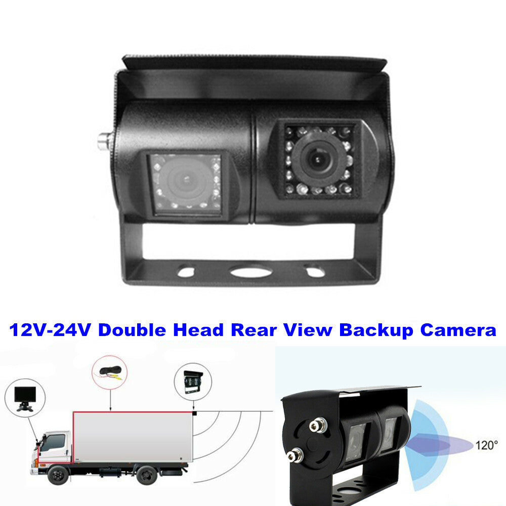 Dual-head rearview backup camera for cars, buses, trucks, vans, RVs, CCD, infrared night vision - n
