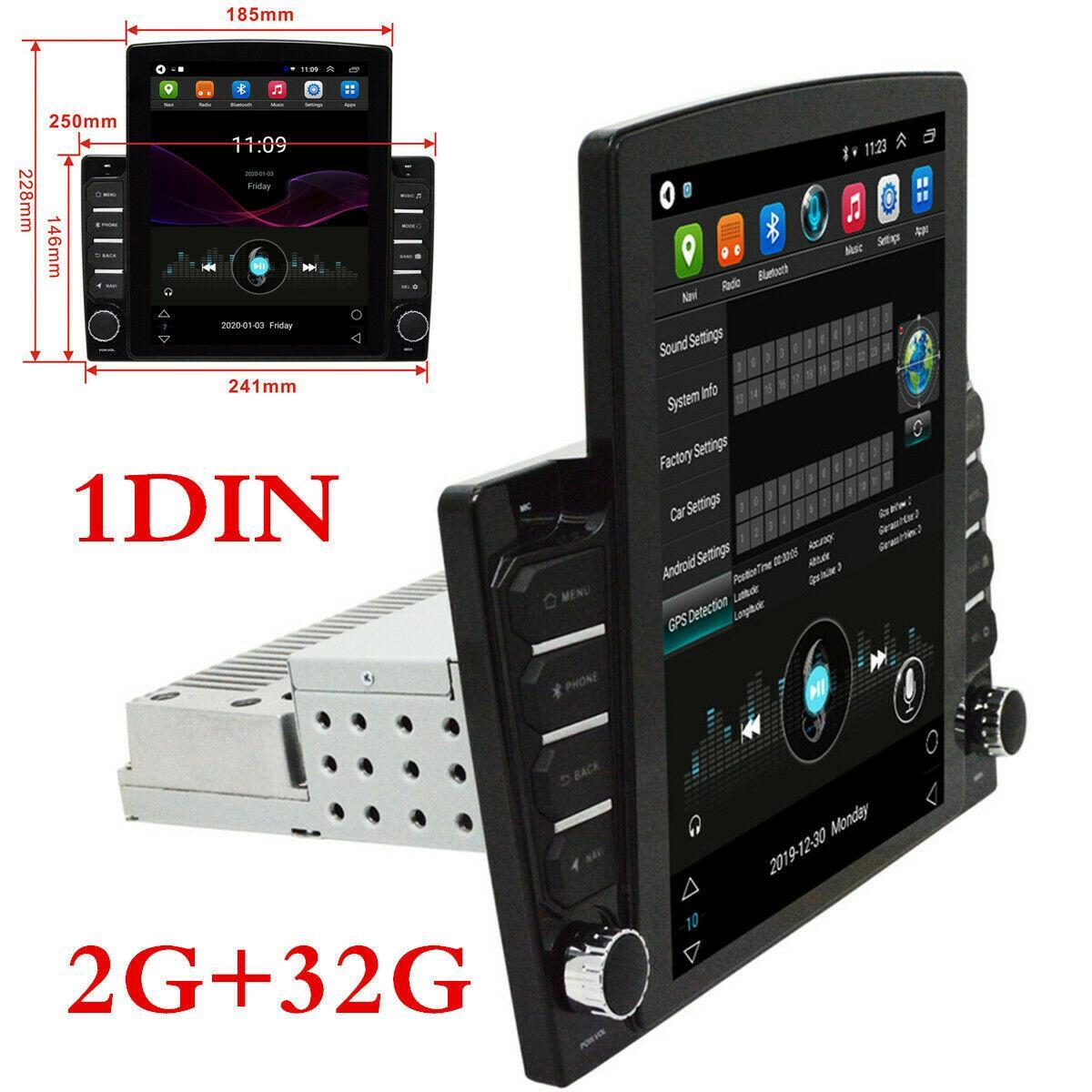 1DIN Car Stereo Radio, 10.1-inch Multimedia MP5 Player, Android 8.1, GPS Quad-core n