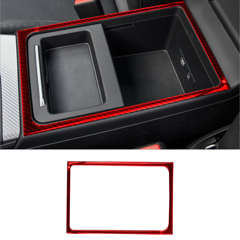 for Audi Q5 2018-2021 Red Carbon Fiber Interior Water Cupholder Frame Cover Trim