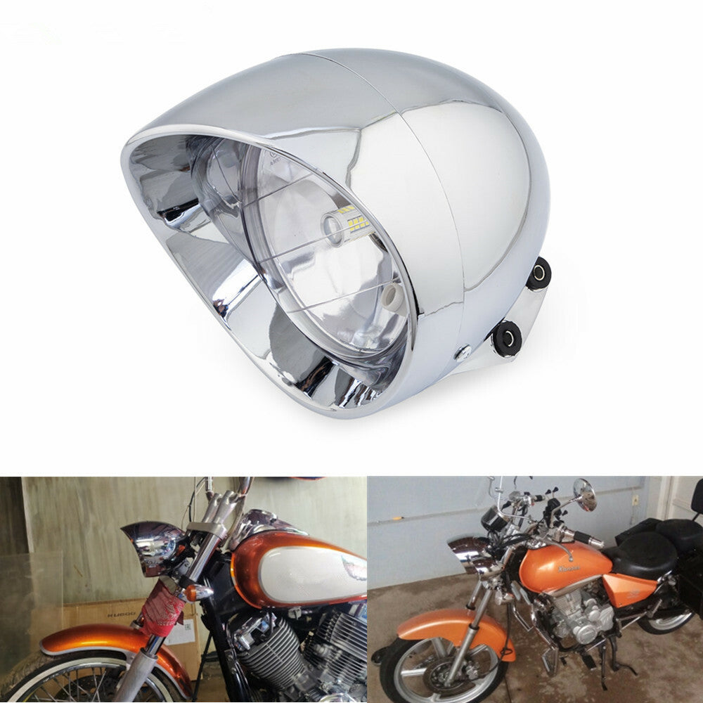 LED Chrome Bullet Headlight for Harley Cruise Chopper for Honda Steed Shadow Custom Q