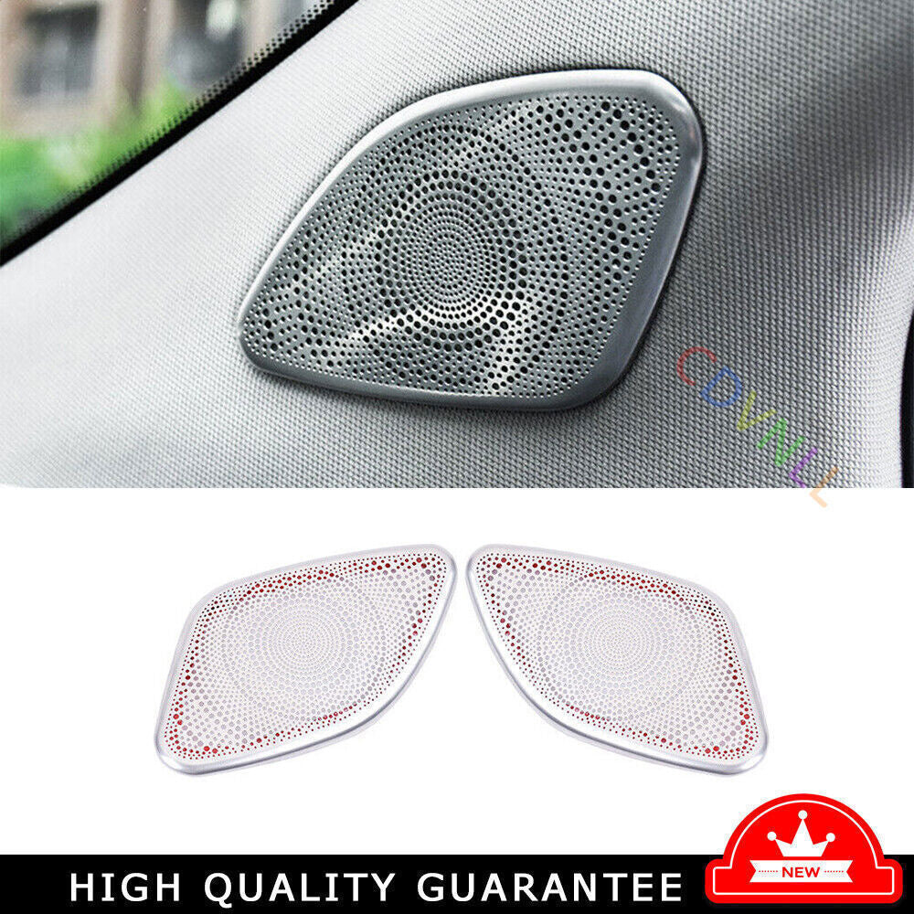 2P for Nissan Murano 15-24 Silver Steel Inner A Pillar Speaker Frame Cover Trim