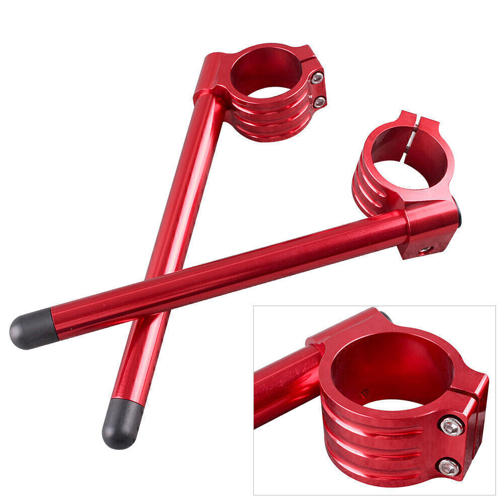 for Suzuki GSXR 1000 600 750 TL1000Rx 50mm Fork Clip On ons Handle Handlebar Red Q