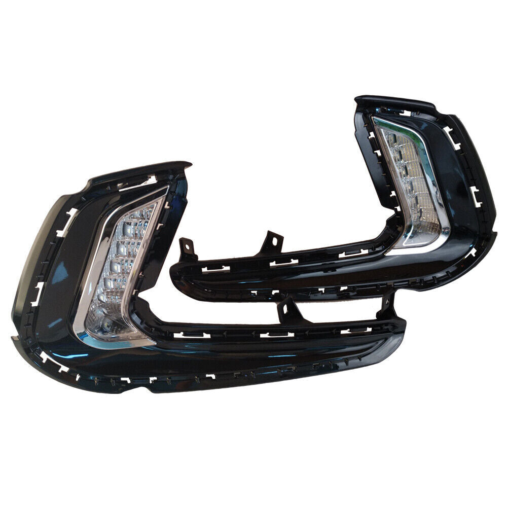 Fit for Hyundai for Elantra LED 2017 2018 DRL Turn Signal Daytime Running Fog Light Pair Q