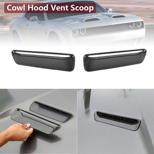 Carbon Fiber Hood Scoop Air Vent Cover Trim for Dodge for Challenger SXT 2015-19 New n