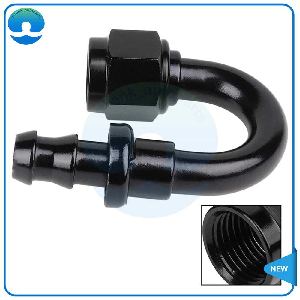 1PC 6AN 180 Degree Push On Lock Hose End Fitting Oil Fuel Hose Line Adapter