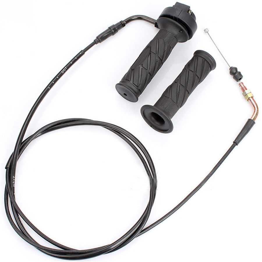 Left  Right Handle Bar Grip For Gy6 50cc 150cc Scooters Mopeds W/Throttle Cable Q