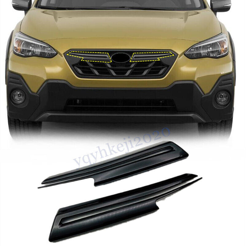for Subaru Crosstrek 2021-2023 Black Front Bumper Center Hood Grill Strip Trim