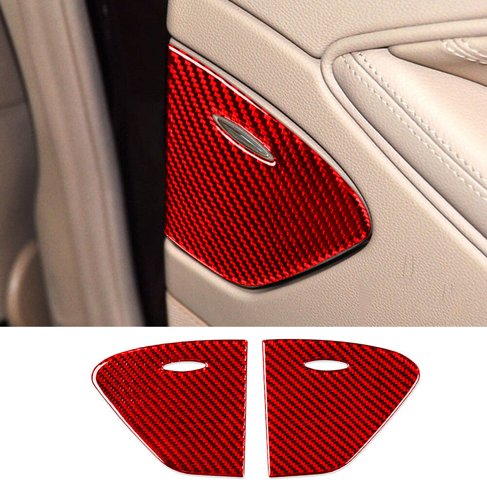 Rear Door Storage Box Panel Trim for Benz CLS Class C219 2004-09Red Carbon Fiber