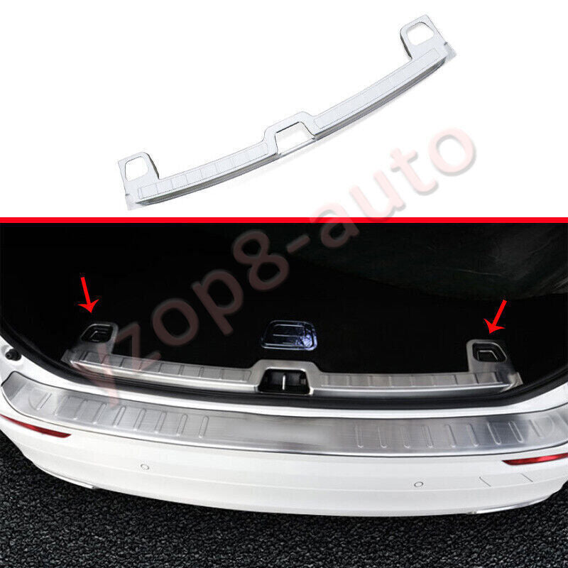 for Volvo XC60 2018-23 Silver Steel Inner Rear Bumper Protector Sill Plate Cover