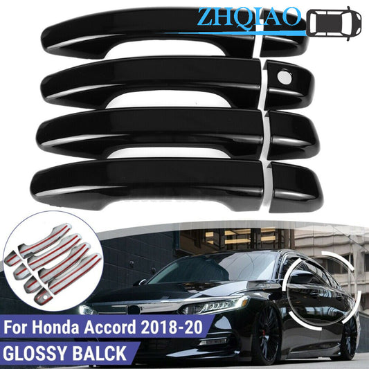 8pcs Glossy Black Door Handle Cover Trim for Honda Accord ABS 2018 -2020
