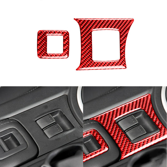 Red Carbon Fiber Interior Central Switch Frame Cover Trim for Mazda MX-5 Miata