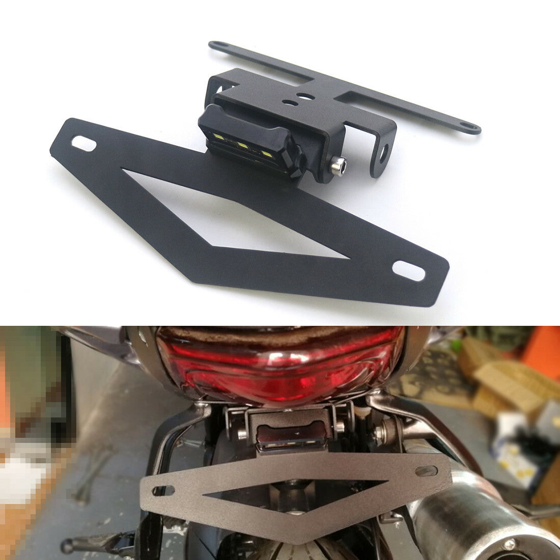 Black Tail Light Mount LED License Plate Light Bracket Holder For Benelli 752s Q