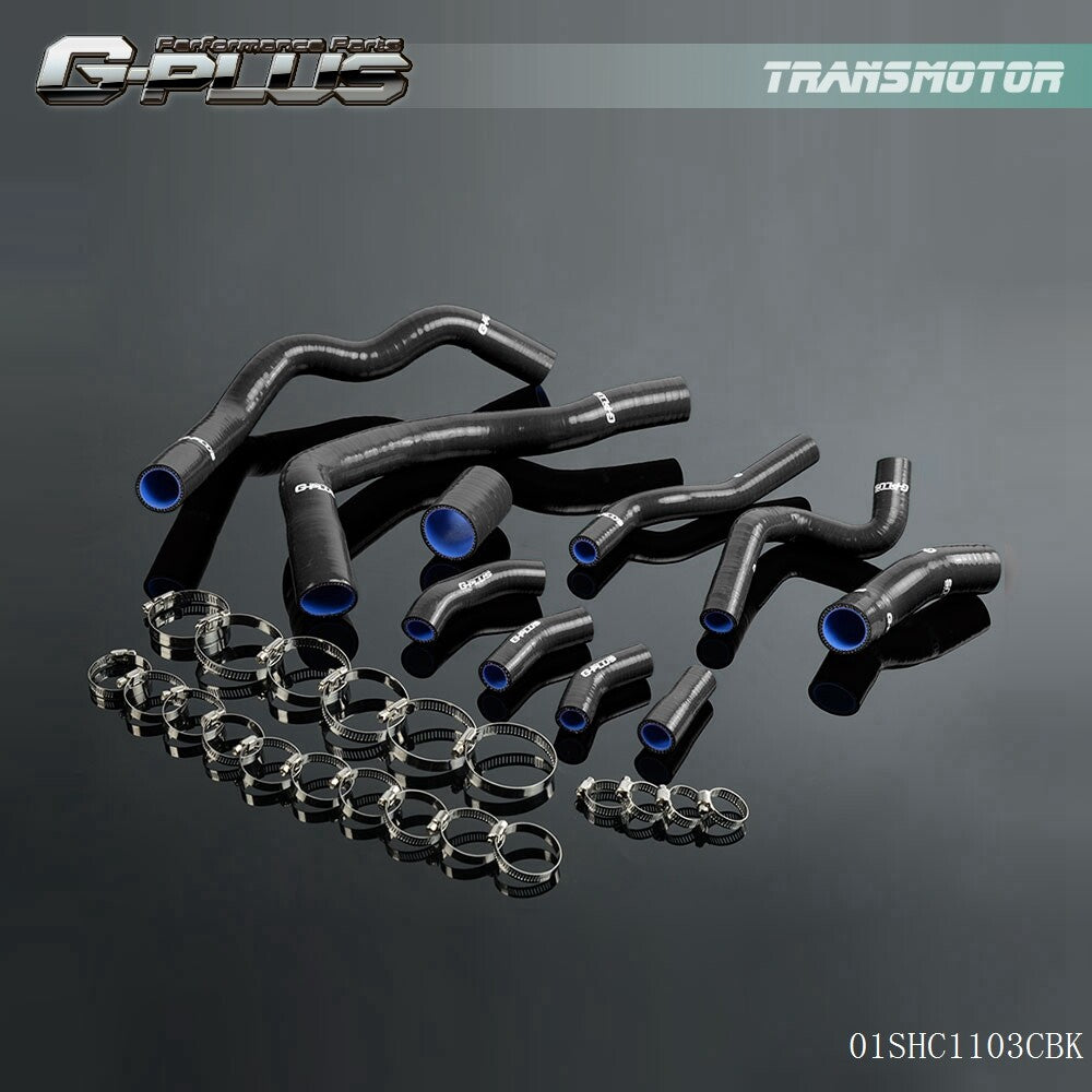 10 Pieces Black Silicone Radiator Hose Kit for for Mini COOPER S R53 2001-2006- v