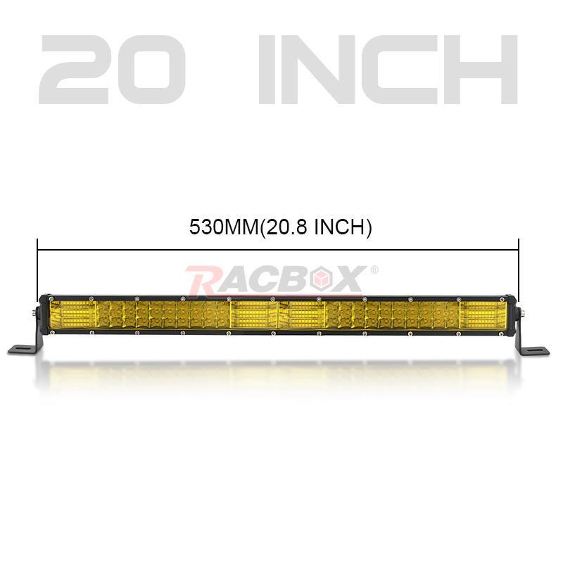 20 Yellow LED Light Bar Tri-Row Spot Flood Combo Work UTE Truck SUV ATV 4WD