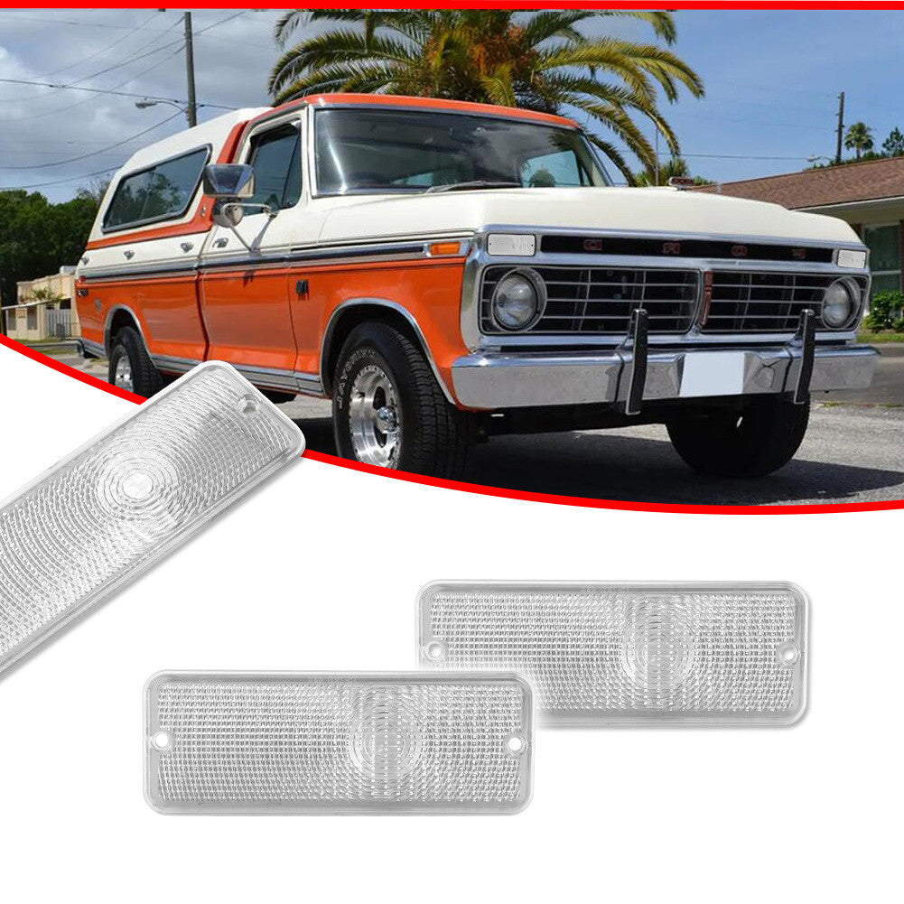 Suitable for 74, 75, 76, and 77 for Ford F-100. Front grille, bumper, turn signal light lens is clear.