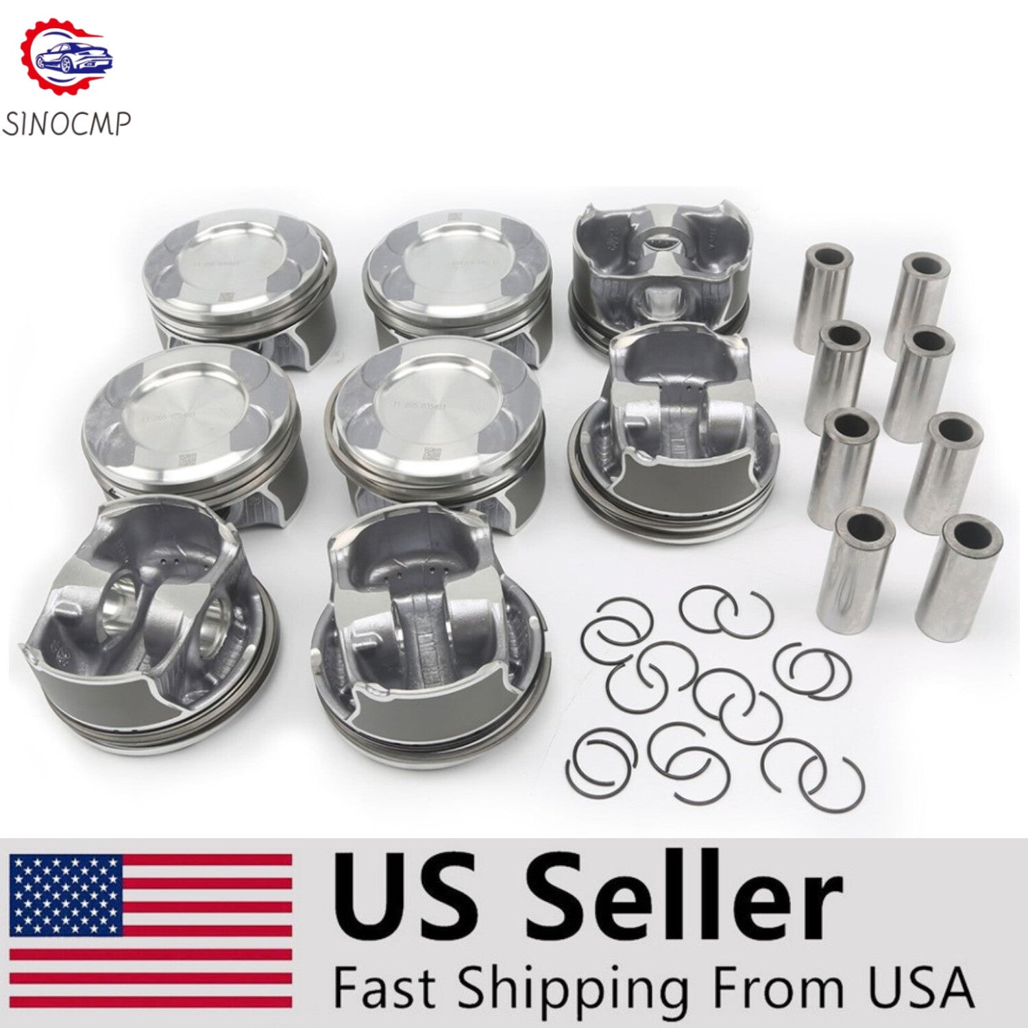8pcs Engine Pistons Rings Set A2780301117 A2780302317 Fits for Benz CLS500 E550