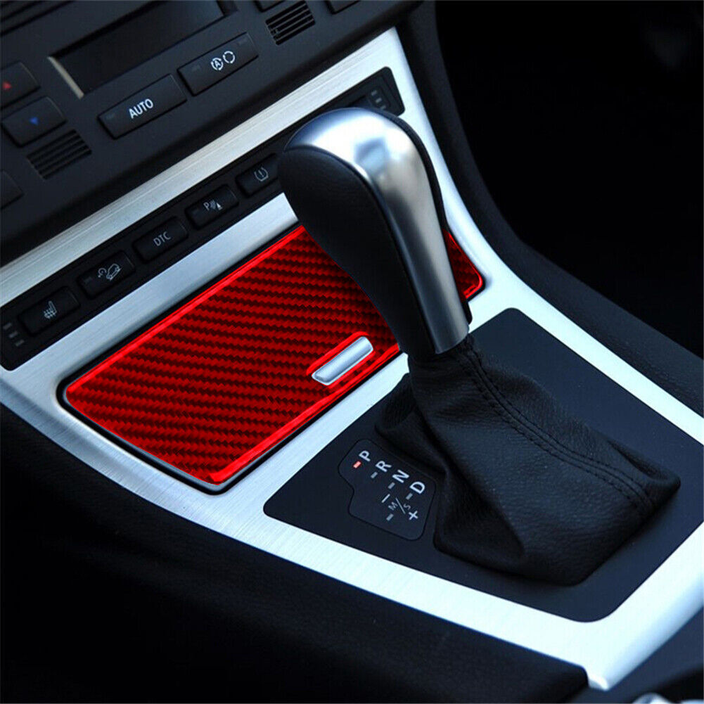 Red Carbon Fiber Cigarette Lighter Ashtray Panel Trim Kit for BMW X3 E83 2004-10