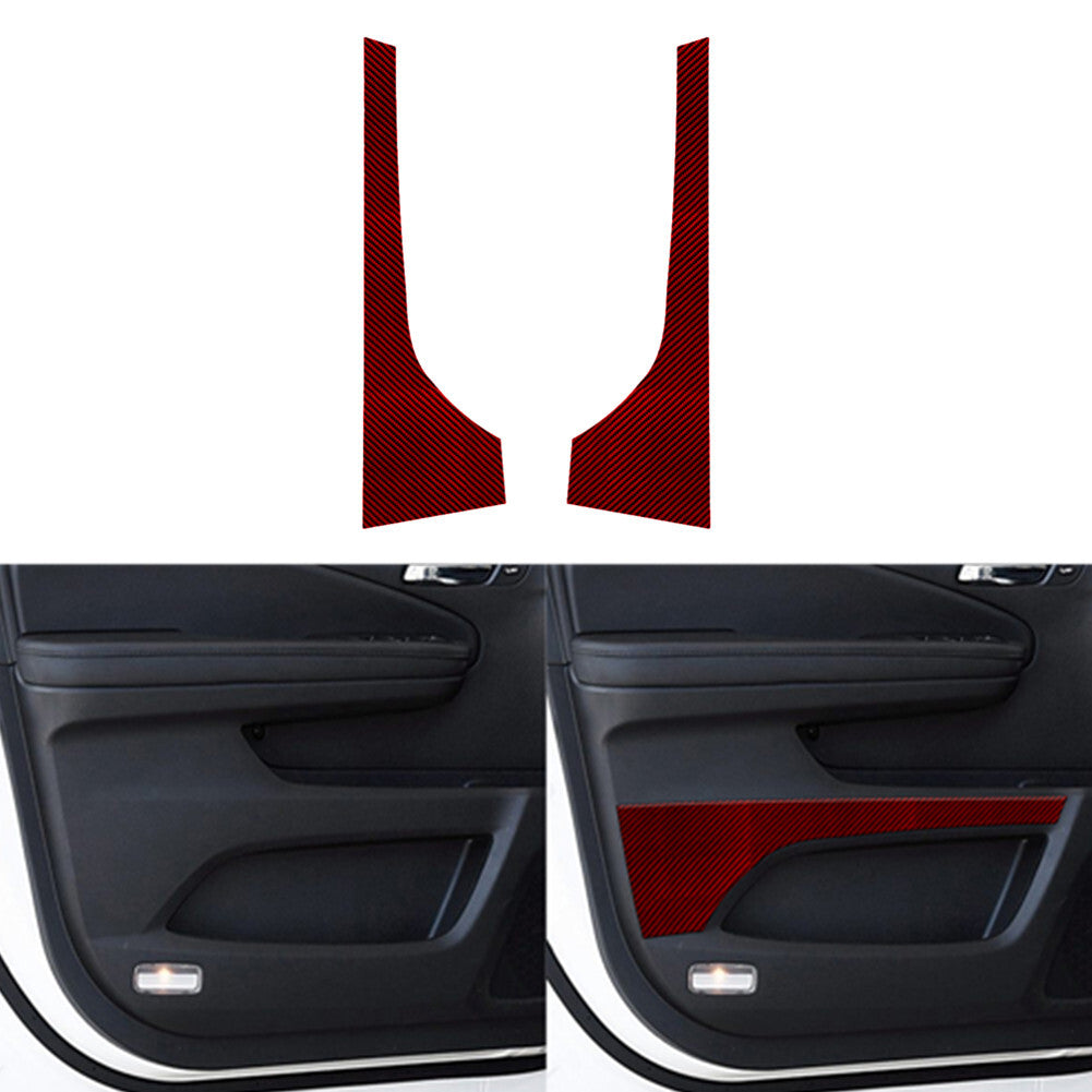 2Pcs Carbon Fiber Front Door Panel Cover Trim For Outlander 2014-2016 v