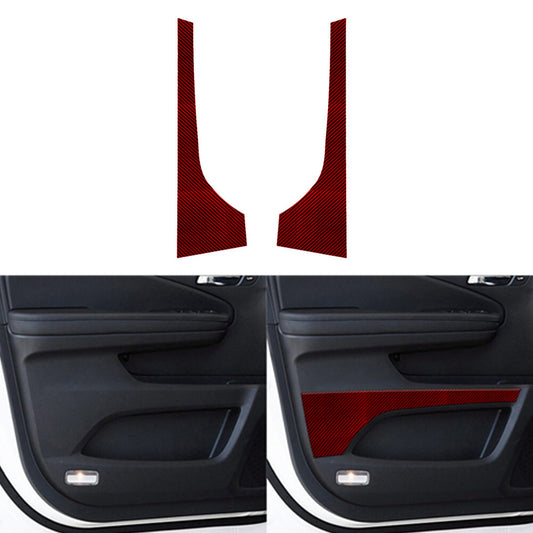 2Pcs Carbon Fiber Front Door Panel Cover Trim For Outlander 2014-2016 v