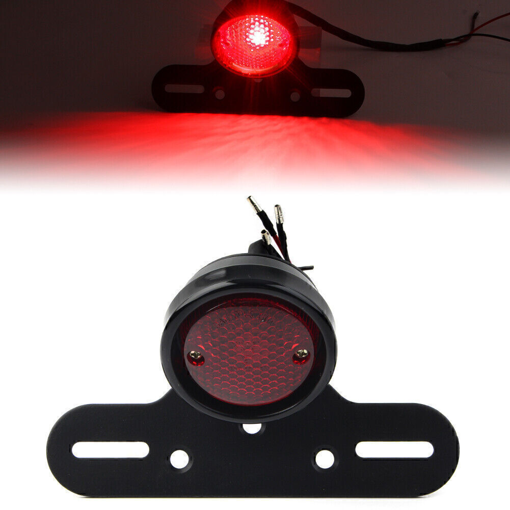 Motor Taillight Black 14 License Plate Brake Light Fit for Harley Cruise Prince Q