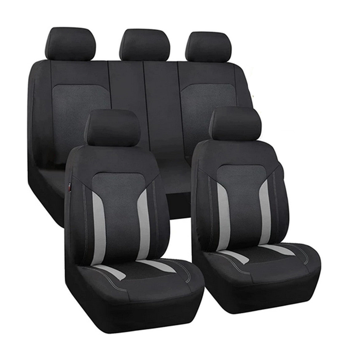 5-Seats Car for Seat Covers Cushion Splicing Mesh Front Rear Full Set Accessories Q